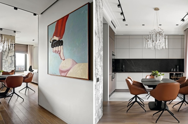 Минимализм с классическими деталями: квартира для молодой семьи