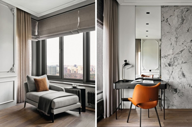 Минимализм с классическими деталями: квартира для молодой семьи