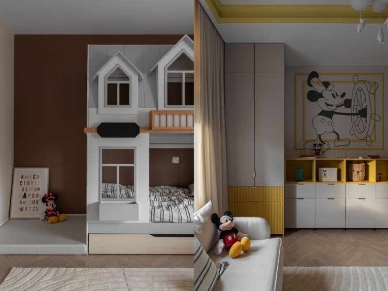 По мотивам американской классики с яркими элементами: квартира в Красноярске