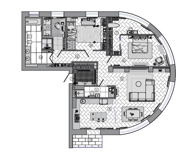 По мотивам американской классики с яркими элементами: квартира в Красноярске