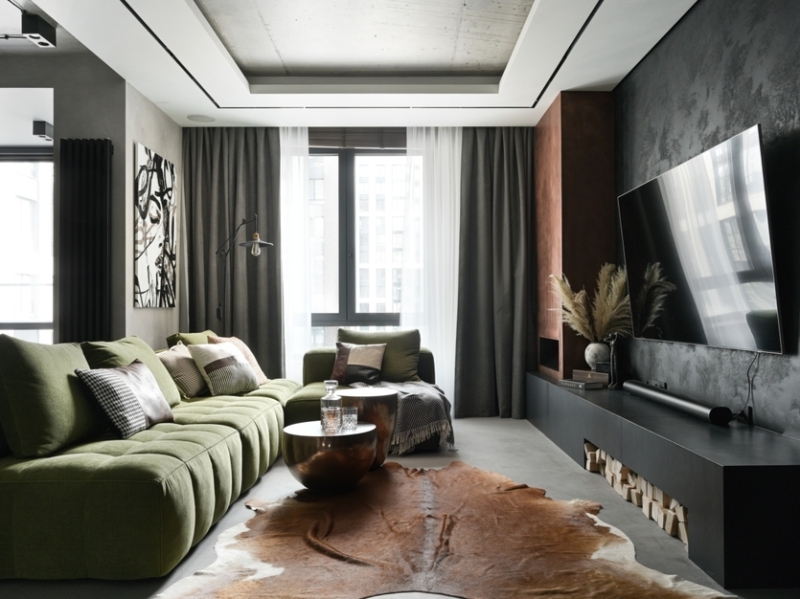 Уютная мужская «берлога» с природными акцентами: квартира в Санкт-Петербурге