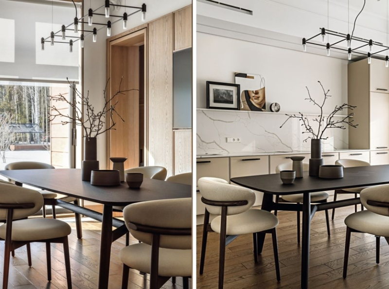 Для уединенного отдыха и приема близких: интерьер дома из бруса