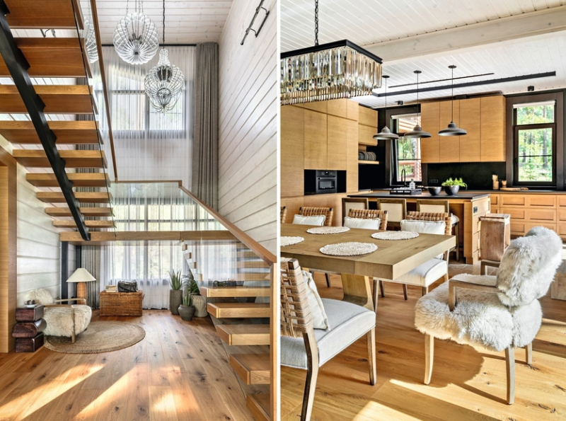 Современное шале: большой дом у озера для семьи