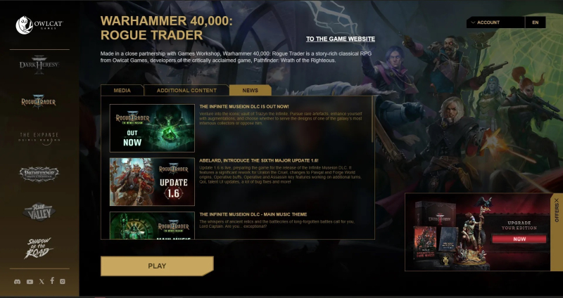 «Лорд-капитаны, мы услышали ваше мнение»: Owlcat Games убрала лаунчер из Warhammer 40,000: Rogue Trader спустя день после запуска