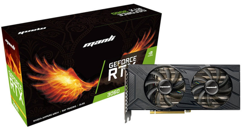Manli анонсировала новые видеокарты GeForce RTX 3060 и RTX 3050