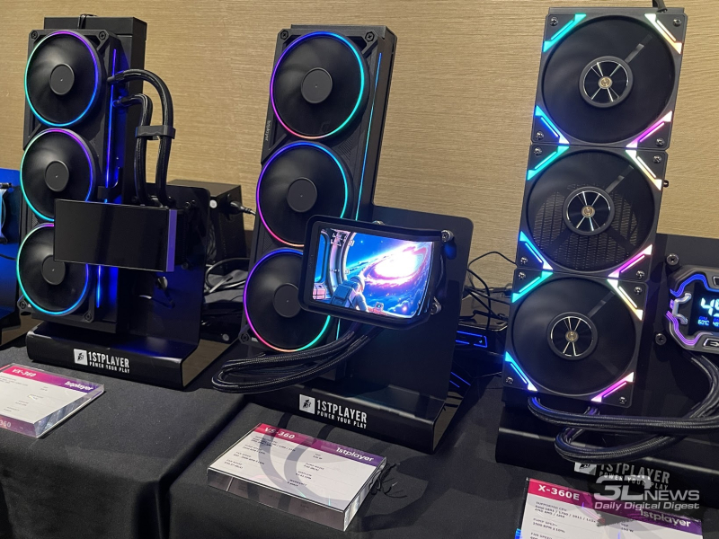 Репортаж со стенда 1stPlayer на Computex 2026: панорамные корпуса, СЖО и кулеры с экранами и компактные, но мощные блоки питания