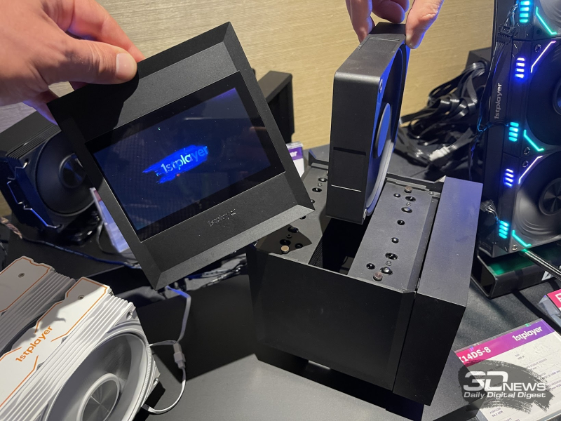 Репортаж со стенда 1stPlayer на Computex 2026: панорамные корпуса, СЖО и кулеры с экранами и компактные, но мощные блоки питания