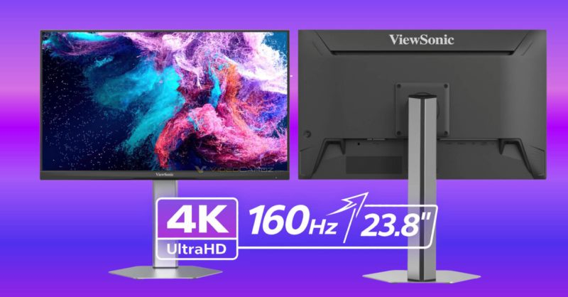 ViewSonic выпустила 23,8-дюймовый 4K-монитор IPS с частотой 160 Гц для геймеров