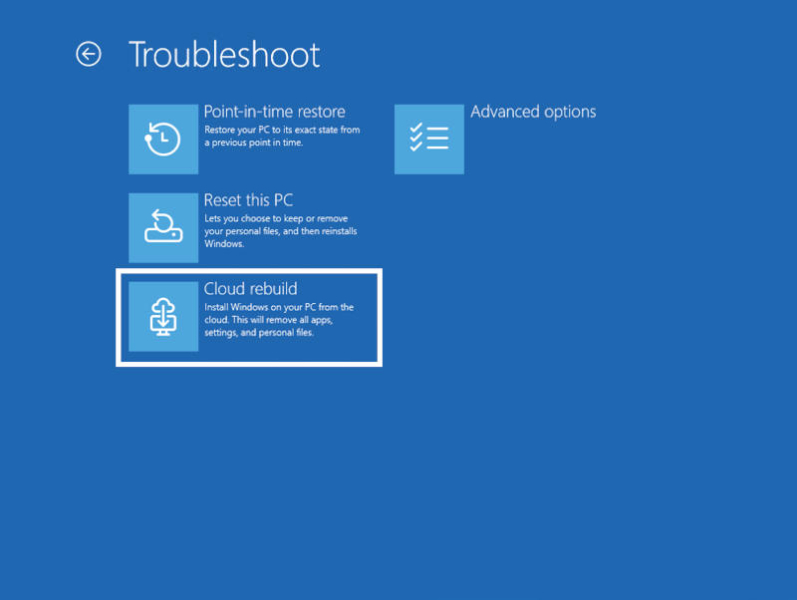 Microsoft начала тестировать функцию Cloud Rebuild — облачное восстановление засбоившей Windows 11