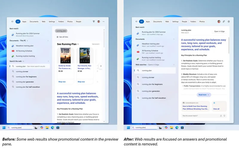 Microsoft полностью переработает поиск в Windows 11 и уберёт рекламу