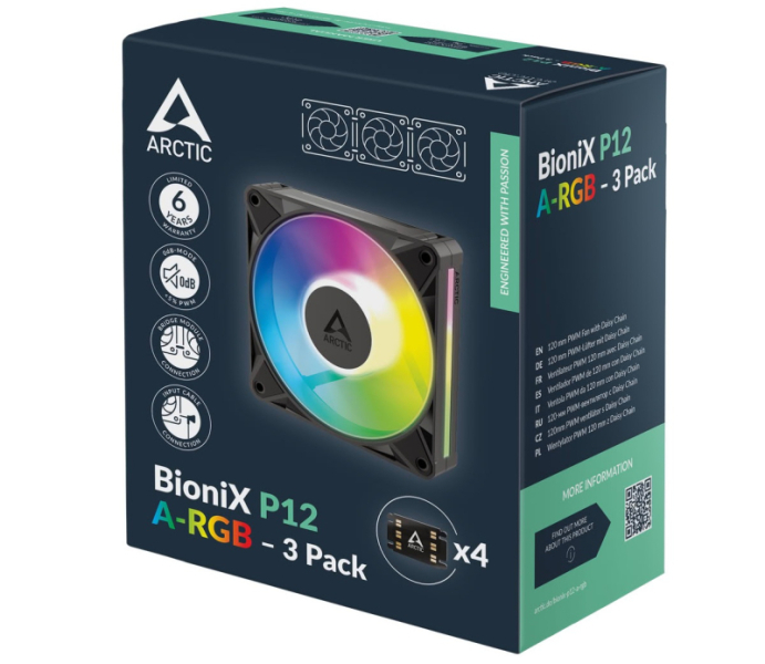 Arctic выпустила вентиляторы BioniX P12 и BioniX P14 с высокой скоростью вращения и ARGB-подсветкой