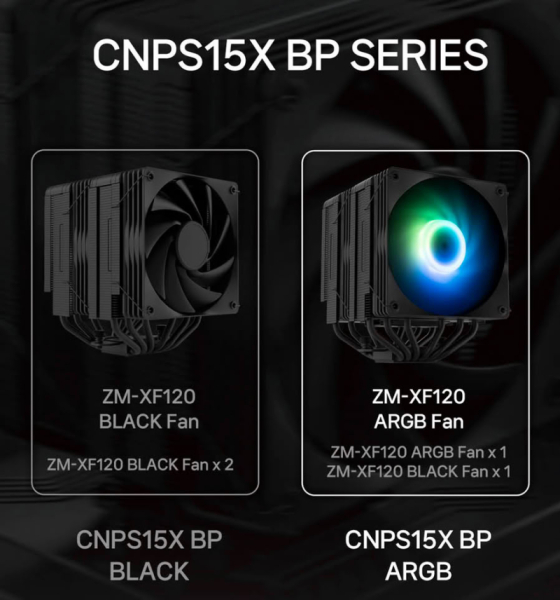 Zalman выпустила двухбашенные кулеры CNPS15X BP и CNPS12X BP для процессоров с TDP до 285 Вт