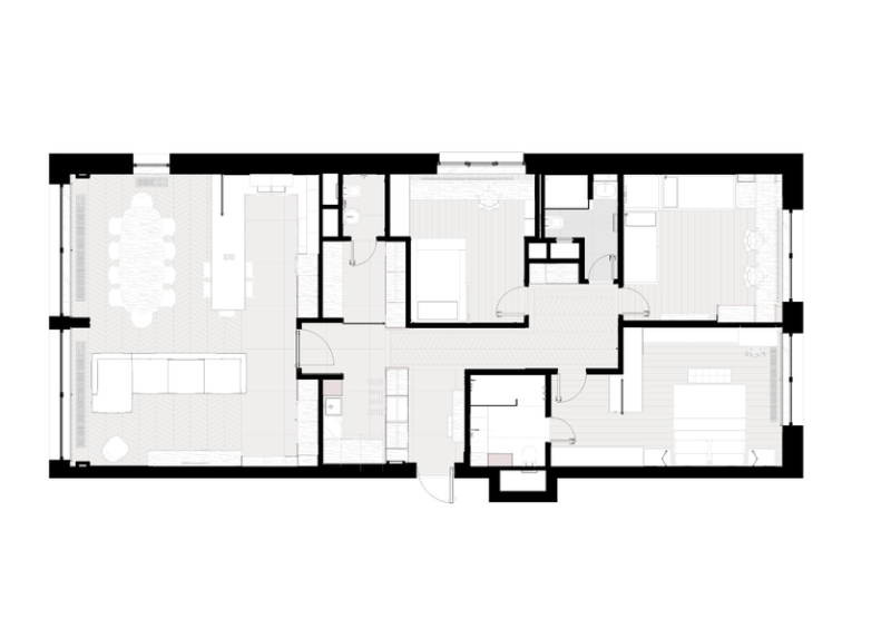 Интерьер в стиле московской неоклассики для большой семьи
