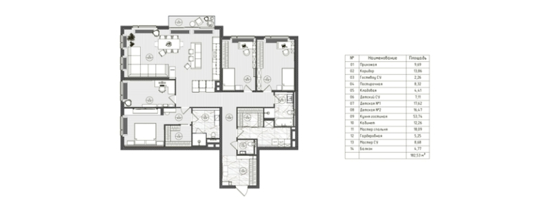 Современный минимализм с элементами графики: квартира в Москве