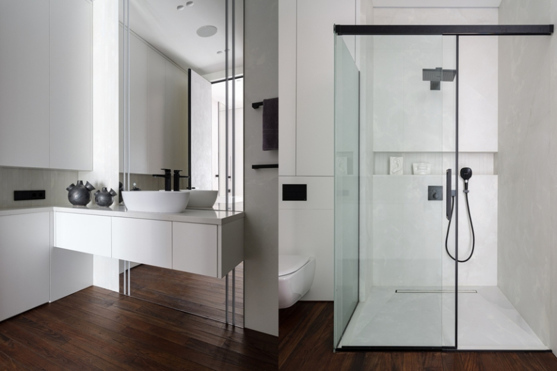 Современный минимализм с элементами графики: квартира в Москве