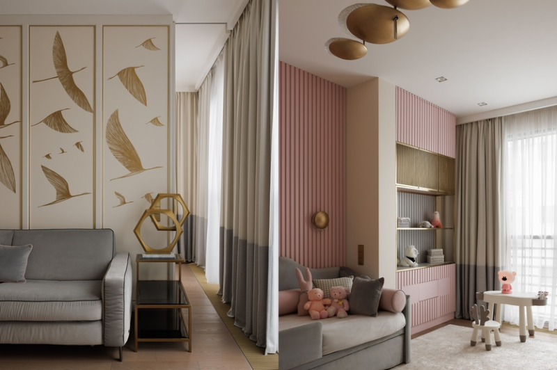 Стильный и функциональный интерьер с элементами ар-деко