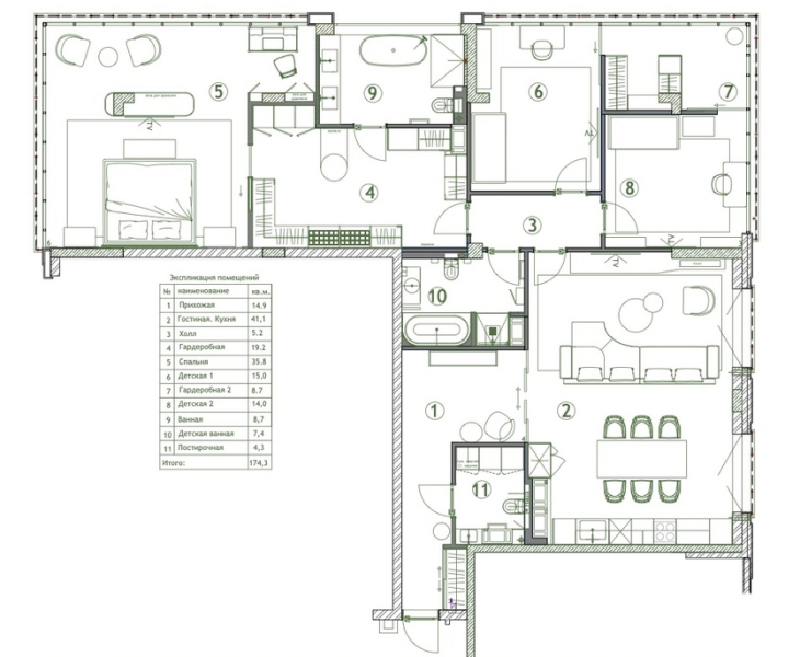Стильный и функциональный интерьер с элементами ар-деко
